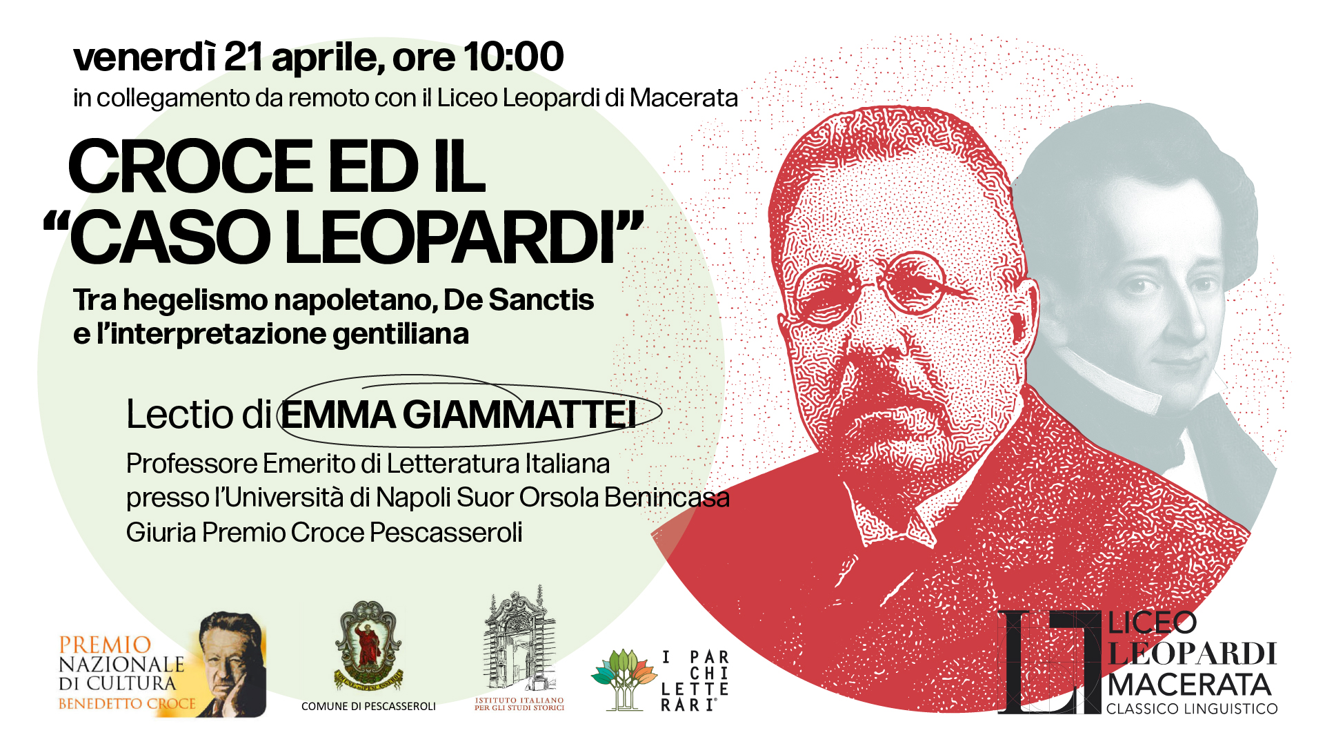 Premio Croce – Convegno su Croce ed il “caso Leopardi”, 21 aprile - Liceo Statale G. Leopardi Macerata