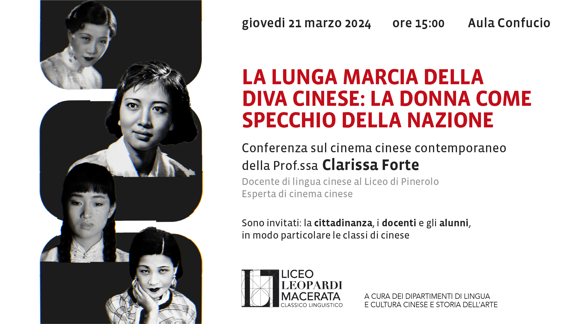 La lunga marcia della diva cinese: la donna come specchio della nazione, 21 marzo - Liceo Statale G. Leopardi Macerata